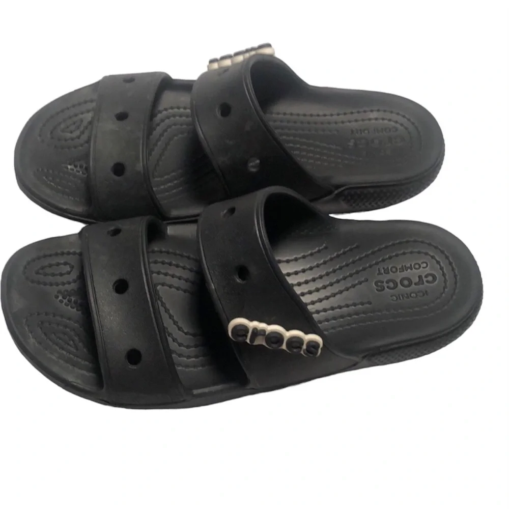 Girls black Crocs size 4